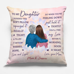 Mes vœux, espoir, amour et lumière - Coussin personnalisé pour la famille - Cadeau d'anniversaire de maman