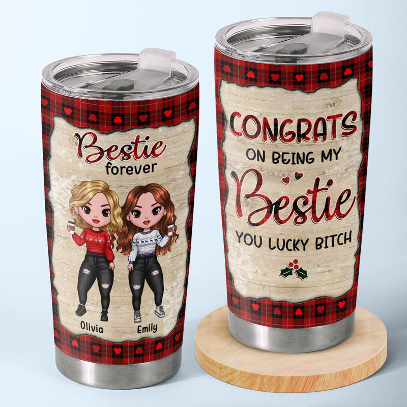 Our Friendship Is A True Blessing To Me - Bestie Personalized Custom Tumbler - Christmas Gift For Best Friends, BFF, Sisters