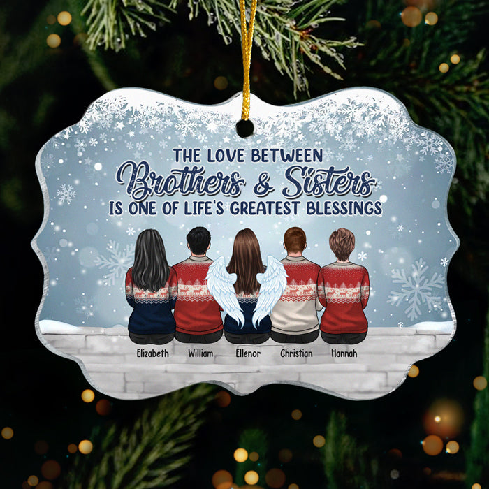 The Love Between Brothers & Sisters - Family Personalized Custom Ornament - Acrylic Benelux Shaped - New Arrival Christmas Gift For Siblings, Brothers, Sisters