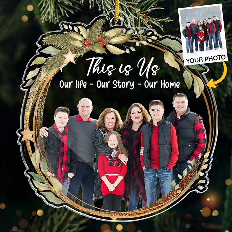 Custom Photo The Presence Of A Happy Family - Family Personalized Custom Ornament - Acrylic Custom Shaped - Christmas Gift For Family Members