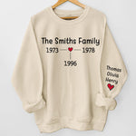 Family Forever - Family Personalized Custom Unisex Sweatshirt With Design On Sleeve - Christmas Gift For Family Members