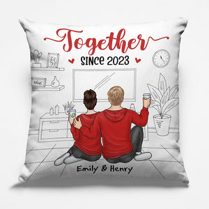 Ensemble pour toujours - Coussin personnalisé pour couple - Cadeau pour mari et femme, anniversaire