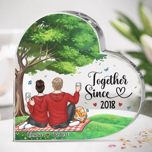 Vieillissons ensemble - Plaque acrylique personnalisée en forme de cœur pour couple - Cadeau pour mari et femme, anniversaire