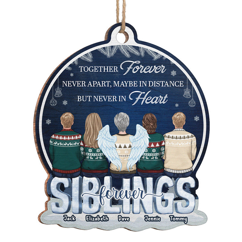 Together Forever, Never Apart - Family Personalized Custom Ornament - Wood Custom Shaped - Christmas Gift For Family Members