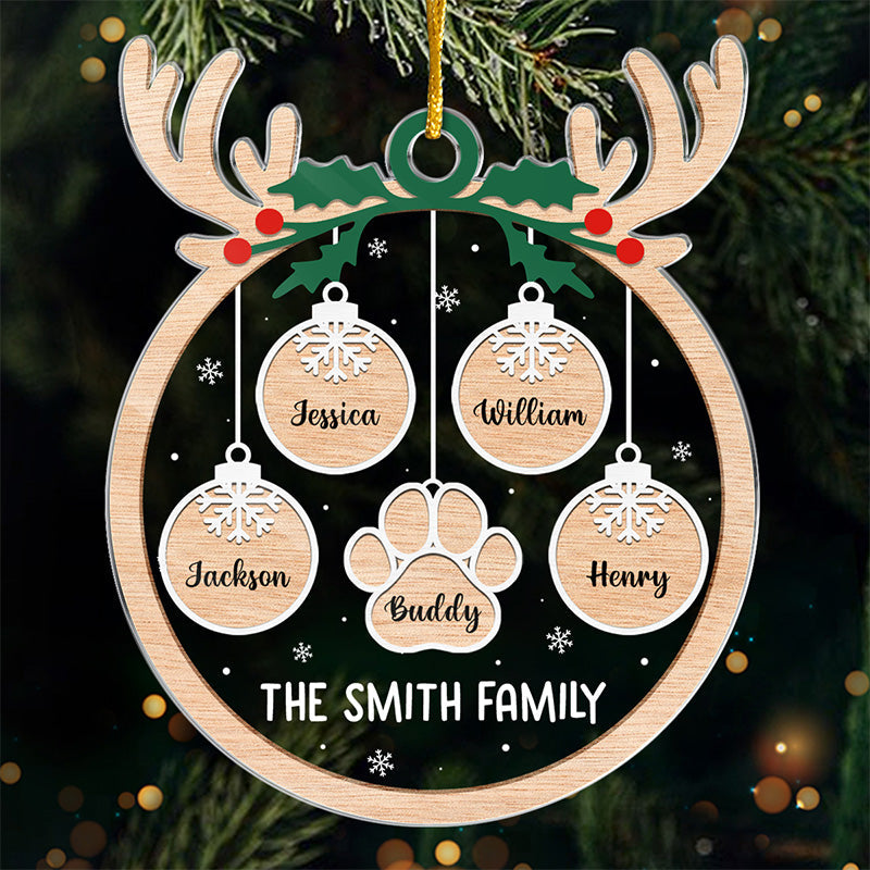 Family Love Grows Warmer At Christmas - Family Personalized Custom Ornament - Acrylic Custom Shaped - Christmas Gift For Family Members