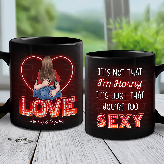 Kiss Me Like I've Never Been Kissed Before - Couple Personalized Custom Black Mug - Gift For Husband Wife, Anniversary