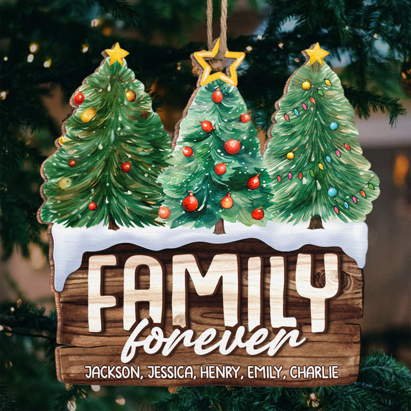 This Is Our Happy Place - Family Personalized Custom Ornament - Wood Custom Shaped - Christmas Gift For Family Members