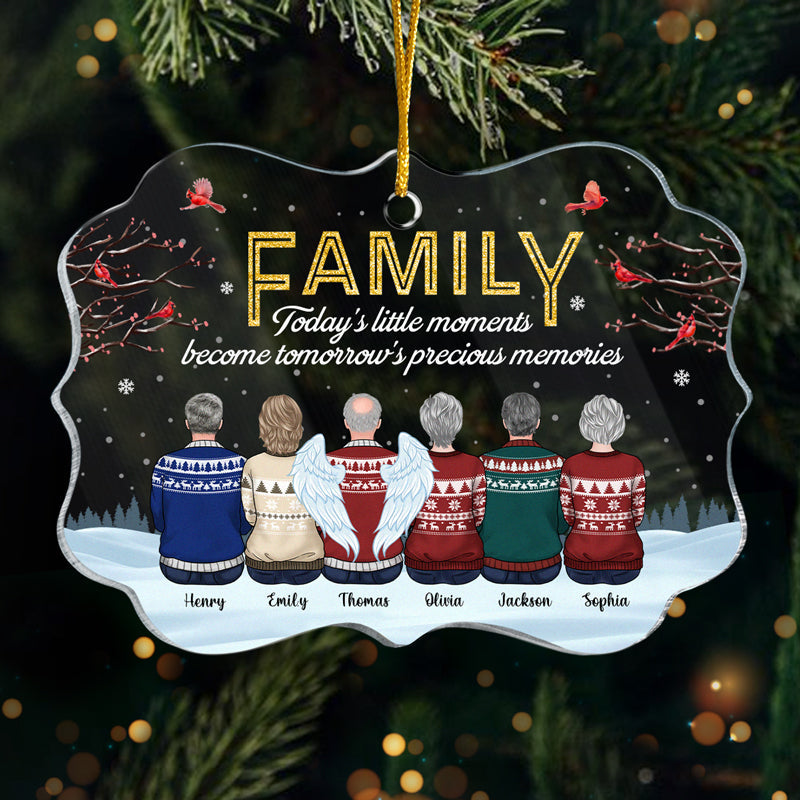Little Moments Become Precious Memories - Family Personalized Custom Ornament - Acrylic Benelux Shaped - Christmas Gift For Family Members