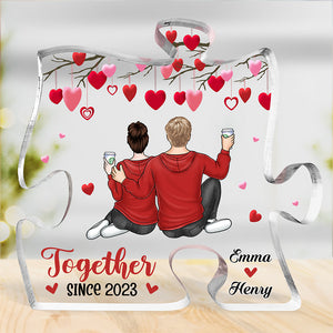 Tu es le dernier morceau de mon cœur - Plaque acrylique personnalisée en forme de puzzle pour couple - Cadeau pour mari et femme, anniversaire
