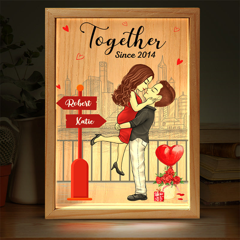 I'm Always Here For You - Couple Personalized Custom Frame Light Box - Gift For Husband Wife, Anniversary