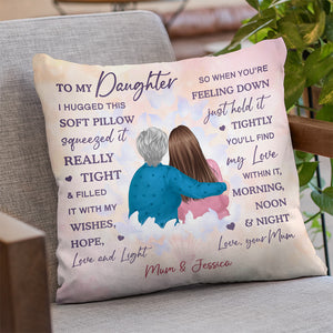 Mes vœux, espoir, amour et lumière - Coussin personnalisé pour la famille - Cadeau d'anniversaire de maman