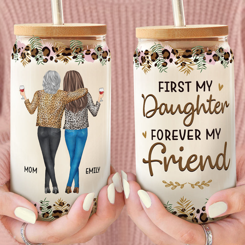 Sometimes You Forget You're Awesome - Family Personalized Custom Glass Cup, Iced Coffee Cup - Gift For Mom, Daughter