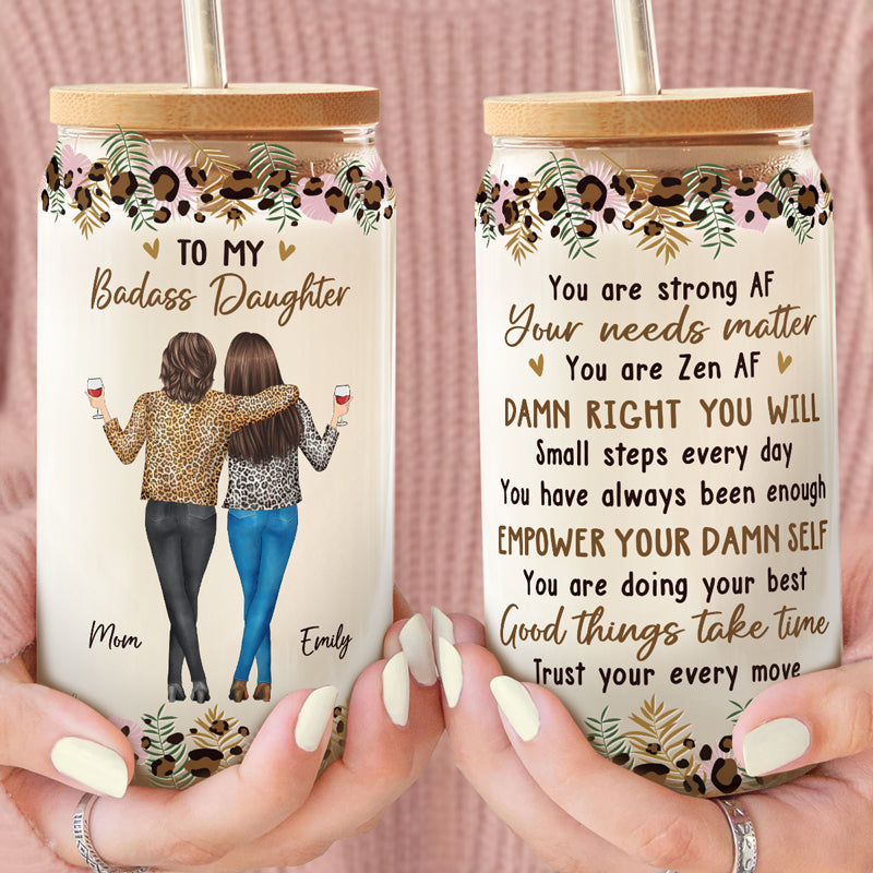 You Are Doing Your Best - Family Personalized Custom Glass Cup, Iced Coffee Cup - Gift For Mom, Daughter