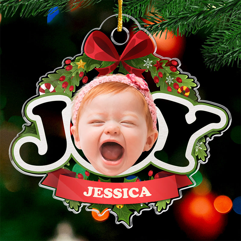 Custom Photo Peace Love And A Bundle Of Joy - Family Personalized Custom Ornament - Acrylic Custom Shaped - Christmas Gift For Baby Kids, Newborn Baby