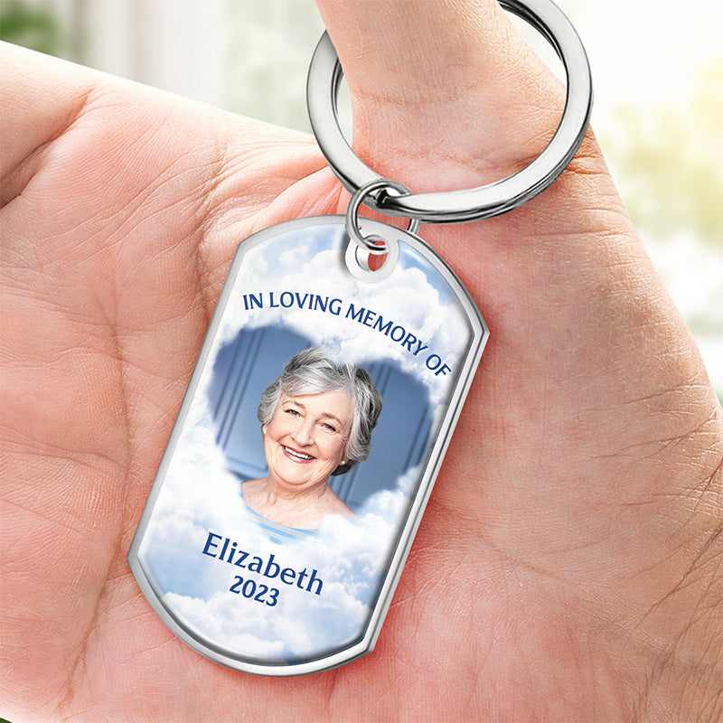 Custom Photo You Have A Piece Of My Heart - Memorial Personalized Custom Keychain - Sympathy Gift For Family Members