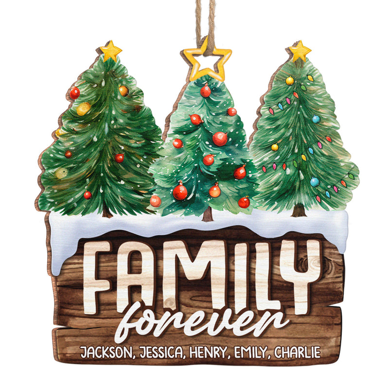 This Is Our Happy Place - Family Personalized Custom Ornament - Wood Custom Shaped - Christmas Gift For Family Members
