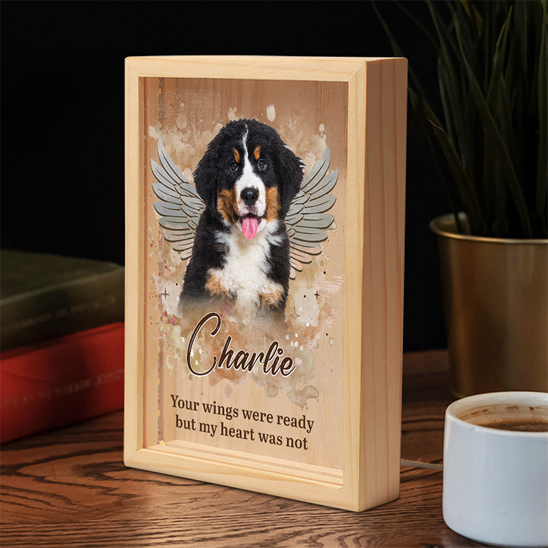 Custom Photo You Left Paw Prints On Our Hearts - Memorial Personalized Custom Frame Light Box - Sympathy Gift For Pet Owners, Pet Lovers