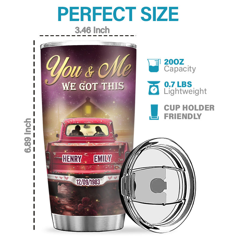 To My Wife God Blessed The Broken Road - Couple Personalized Custom Tumbler - Gift For Husband Wife, Anniversary