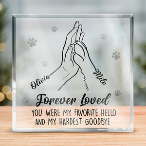 Talk To The Paw - Memorial Personalized Custom Square Shaped Acrylic Plaque - Sympathy Gift, Gift For Pet Owners, Pet Lovers