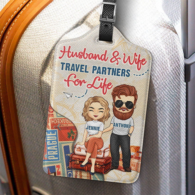 We're Partners For Life - Travel Personalized Custom Luggage Tag - Holiday Vacation Gift, Gift For Adventure Travel Lovers, Husband Wife, Anniversary