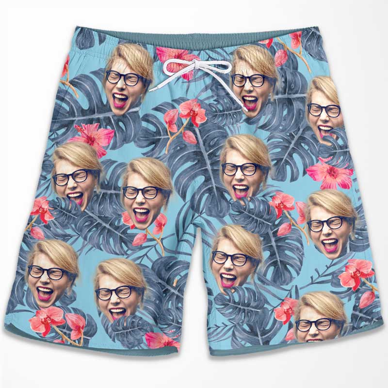 Custom Photo Our Beloved Summer - Personalized Couple Beach Shorts - Gift For Couples, Husband Wife