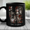 Hand In Hand Side By Side - Couple Personalized Custom Black Mug - Gift For Husband Wife, Anniversary