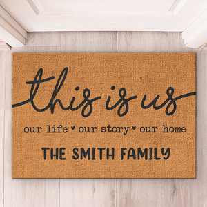 Our Life Our Story Our Home - Family Personalized Custom Decorative Mat - Gift For Family Members