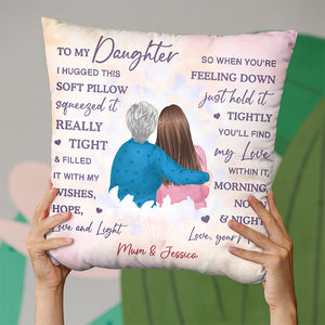 Mes vœux, espoir, amour et lumière - Coussin personnalisé pour la famille - Cadeau d'anniversaire de maman