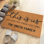 Our Life Our Story Our Home - Family Personalized Custom Decorative Mat - Gift For Family Members
