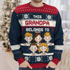 This Grandma Belongs To Red Style - Family Personalized Custom Ugly Sweatshirt - Unisex Wool Jumper - New Arrival Christmas Gift For Grandma, Grandparents