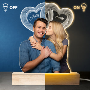 Photo personnalisée « Je te veux toujours jusqu'au bout » - Lampe LED 3D personnalisée pour couple - Téléchargez une photo pour un cadeau d'anniversaire ou de mariage