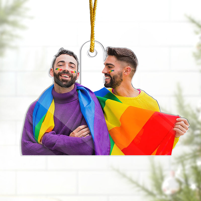 Custom Photo Love Wins, Always - Couple Personalized Custom Ornament - Acrylic Custom Shaped - Christmas Gift For Husband Wife, Anniversary, LGBTQ+