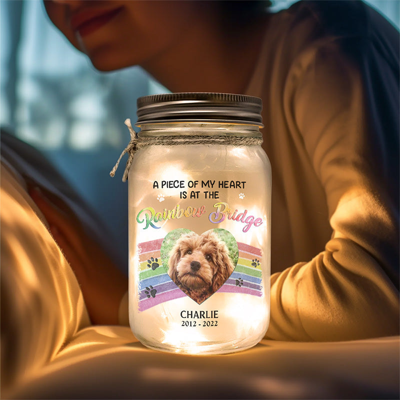 Custom Photo Always Shine In My Heart - Memorial Personalized Custom Mason Jar Light - Sympathy Gift For Pet Owners, Pet Lovers