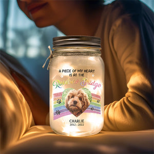 Custom Photo Always Shine In My Heart - Memorial Personalized Custom Mason Jar Light - Sympathy Gift For Pet Owners, Pet Lovers