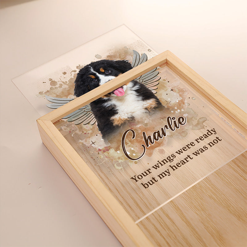 Custom Photo You Left Paw Prints On Our Hearts - Memorial Personalized Custom Frame Light Box - Sympathy Gift For Pet Owners, Pet Lovers