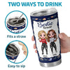 Not Sisters By Blood But Sisters By Heart - Bestie Personalized Custom Tumbler - Christmas Gift For Best Friends, BFF, Sisters