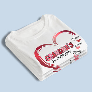 Grandma's Sweethearts - Family Personalized Custom Unisex T-shirt, Hoodie, Sweatshirt - Gift For Grandma