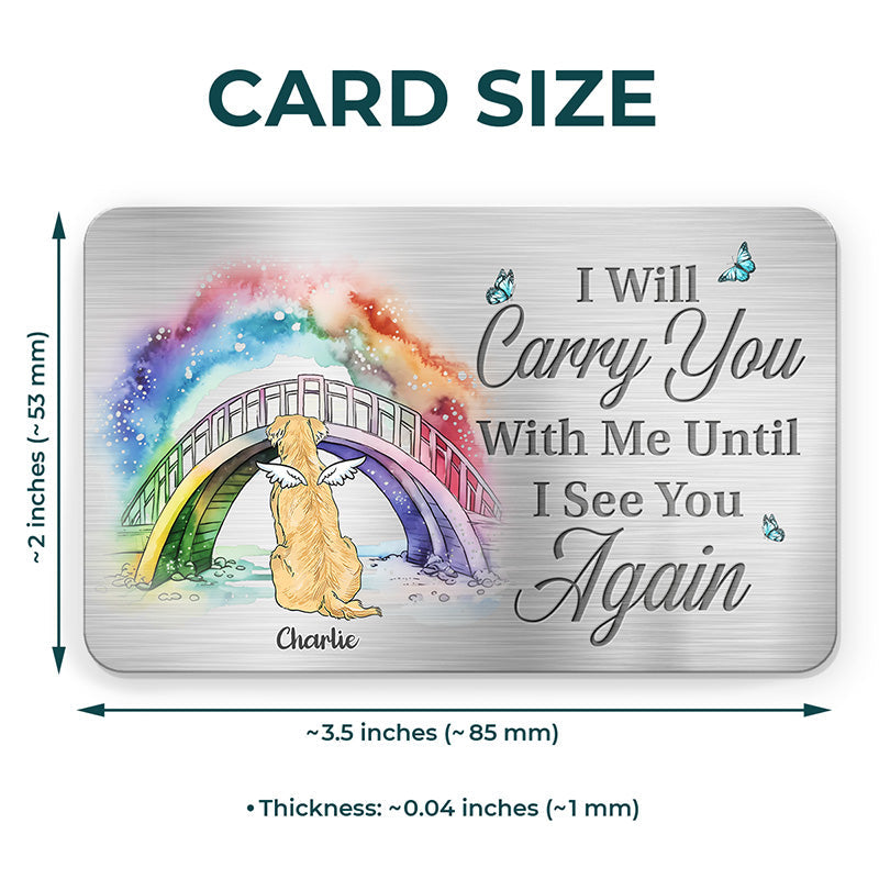 You Left Paw Prints On My Heart - Memorial Personalized Custom Aluminum Wallet Card - Sympathy Gift, Gift For Pet Owners, Pet Lovers