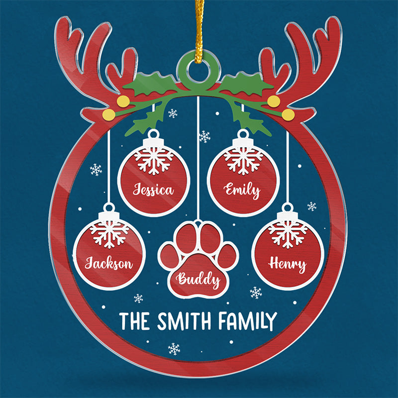 Family Love Grows Warmer At Christmas - Family Personalized Custom Ornament - Acrylic Custom Shaped - Christmas Gift For Family Members