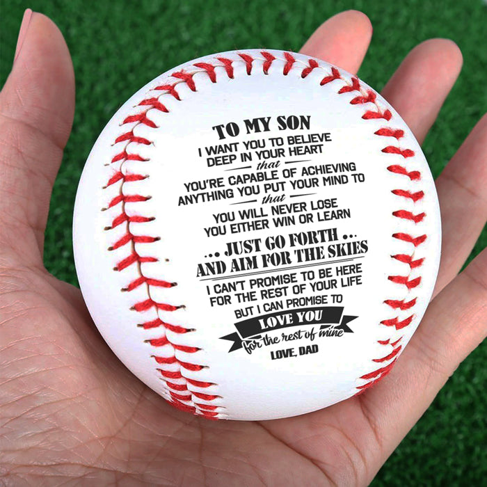 Just Go Forth And Aim For The Skies - Family Baseball - Gift For Son From Dad