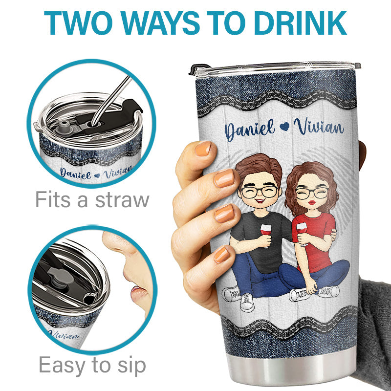 I Promise To Always Be By Your Side - Couple Personalized Custom Tumbler - Gift For Husband Wife, Anniversary