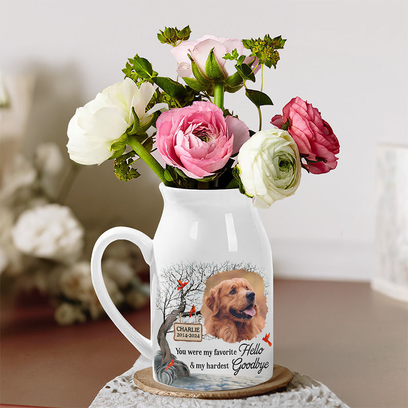 Custom Photo A Symbol Of A Life And Love Remembered - Memorial Personalized Custom Home Decor Flower Vase - Sympathy Gift For Pet Owners, Pet Lovers