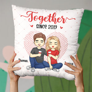Tomber amoureux à nouveau - Coussin personnalisé pour couple - Cadeau pour mari et femme, anniversaire