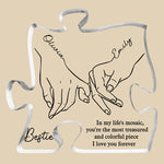 I'll Be There Pinky Promise - Bestie Personalized Custom Puzzle Shaped Acrylic Plaque - Christmas Gift For Best Friends, BFF, Sisters
