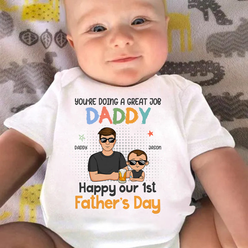 You're Born To Be A Dad - Family Personalized Custom Baby Onesie - Father's Day, Baby Shower Gift, Gift For First Dad
