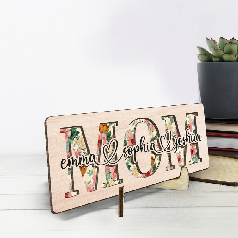 Mum You Are The Piece That Holds Us Together - Family Personalized Custom 2-Layered Wooden Plaque With Stand - House Warming Gift For Mom