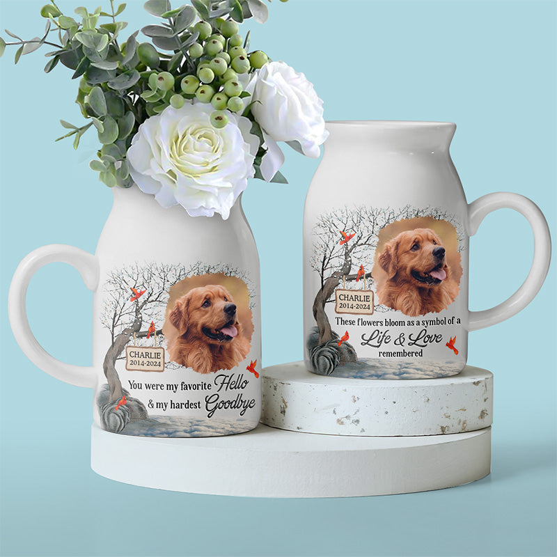 Custom Photo A Symbol Of A Life And Love Remembered - Memorial Personalized Custom Home Decor Flower Vase - Sympathy Gift For Pet Owners, Pet Lovers
