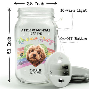 Custom Photo Always Shine In My Heart - Memorial Personalized Custom Mason Jar Light - Sympathy Gift For Pet Owners, Pet Lovers
