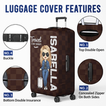 Personalized Custom Luggage Cover - Gift For Traveling Lovers, Travel Essentials For Women, Luggage Covers For Suitcase, Vacation Must Haves, Travel Gifts For Women, Honeymoon Essentials