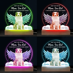 Custom Photo I Can Even Fly With My New Wings - Memorial Personalized Custom Shaped 3D LED Light - Sympathy Gift For Pet Owners, Pet Lovers